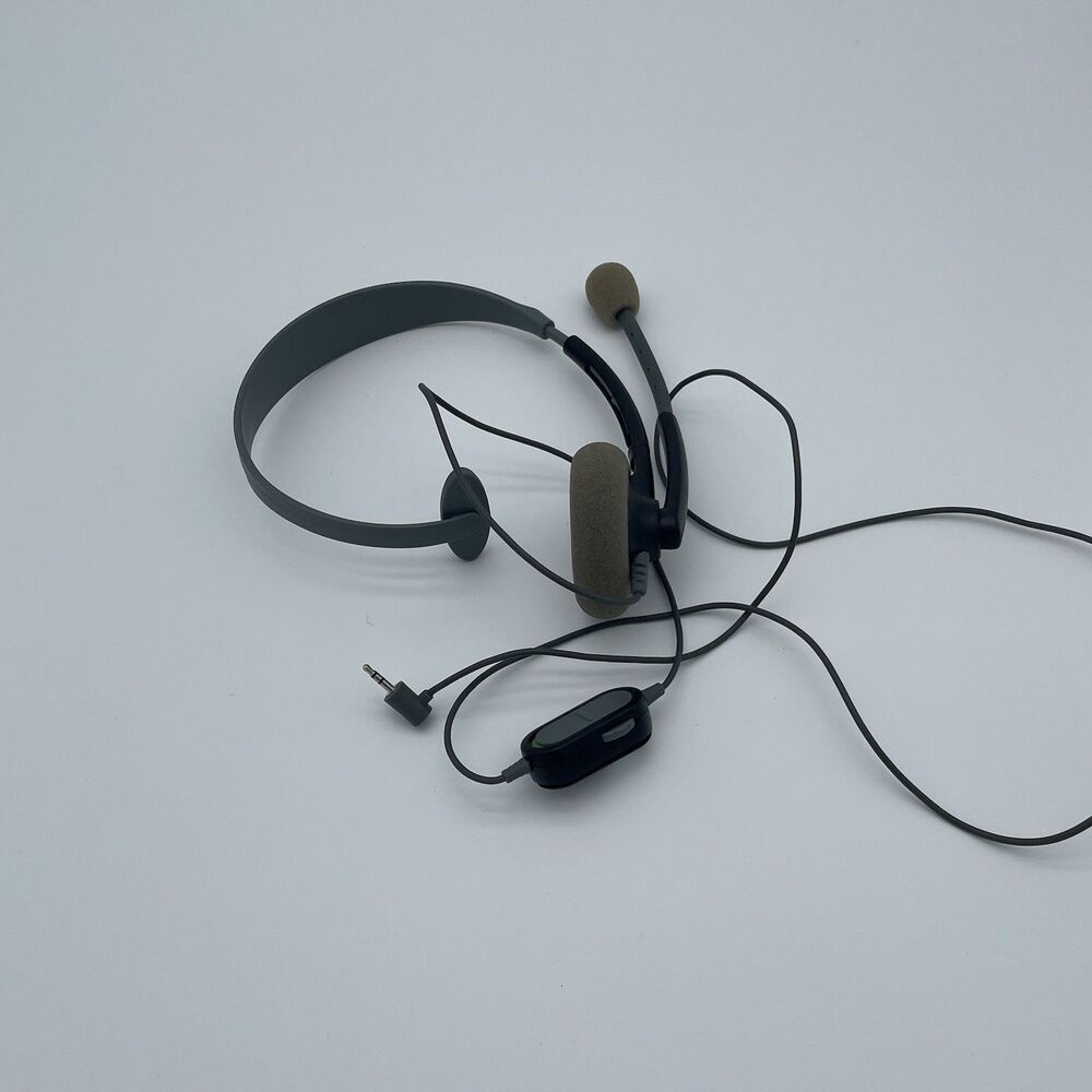 GENUINE MICROSOFT XBOX 360 -  Wired Headset W/ Boom Mic OEM Official Black